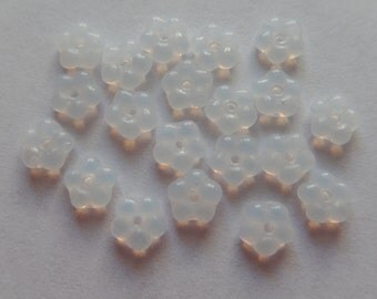 20 Alabaster White Opal Flower Czech Glass Beads 5.5mm