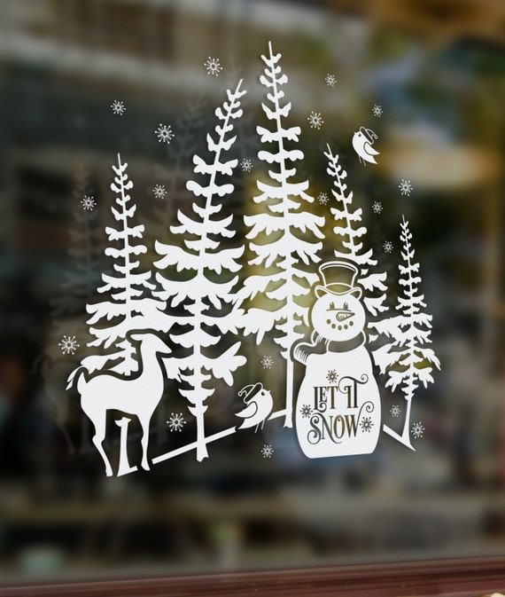 Download Let It Snow Christmas Snowman Scene Art SVG