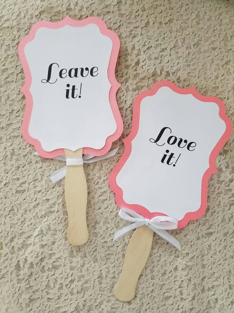 Wedding Dress Shopping Paddles / Love it Leave it / I said yes