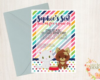 Kitten and Puppy Pet Party Printables - Great for Beanie Boo, Pet, and Stuffie Party - Invitations, Labels, Tags, and More