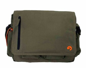 Canvas Messenger Bag, Shoulder Bag, Cross Body Bag, MacBook Bag, Laptop Bag, Travel Bag, Diaper Bag - HEAVY DUTY - 1 Year Warranty