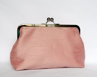 Dusky Pink Clutch, Silk Clutch, Pink Wedding Clutch, Dusky Pink Bridal Clutch, Pink Bridesmaid Clutch, Bridesmaids Gift, Evening Clutch