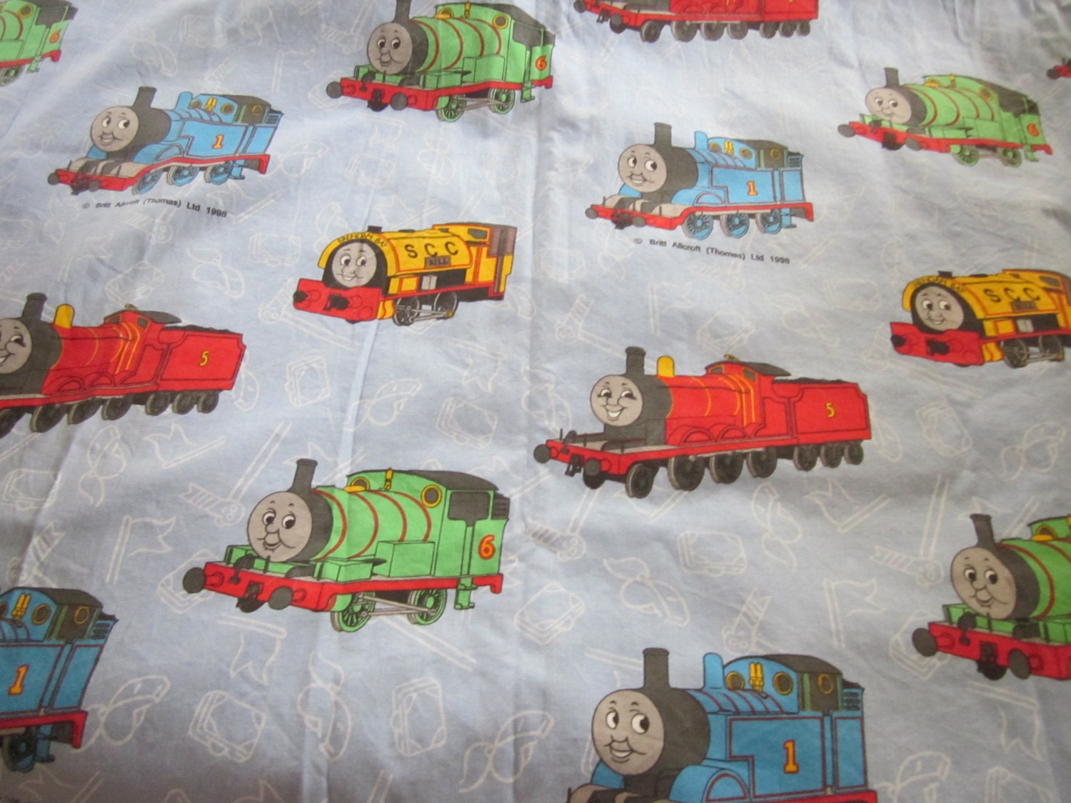 Vintage Thomas The Tank Engine Fabric. 100% Cotton Britt