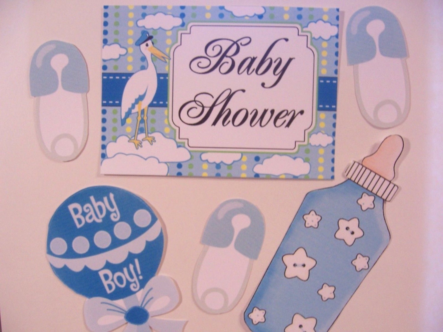 Baby Shower Door Decorations Laminated6pc Set baby Boy