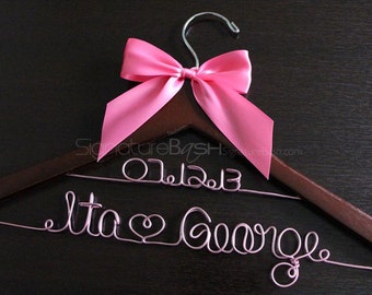 Bridal Hanger with Color Wire / Wedding Hangers / Custom Bridal Hangers / Personalized Wedding Hangers