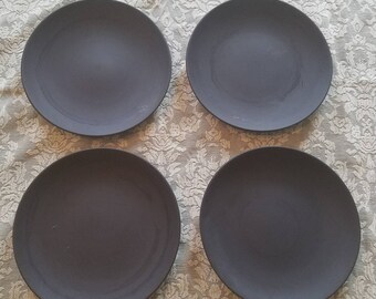 Wedgwood black basalt plates (4) ca. 1950s