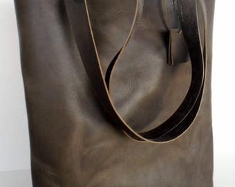 Brown Leather Tote Bag - Distressed Leather Bag - Brown Leather Bag,Brown Leather Tote