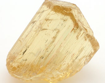 Take 10% OFF - Scapolite crystal from Tanzania - 26gm / 34mm x 26mm x 18mm (F29505) yellow natural raw stone mineral specimen