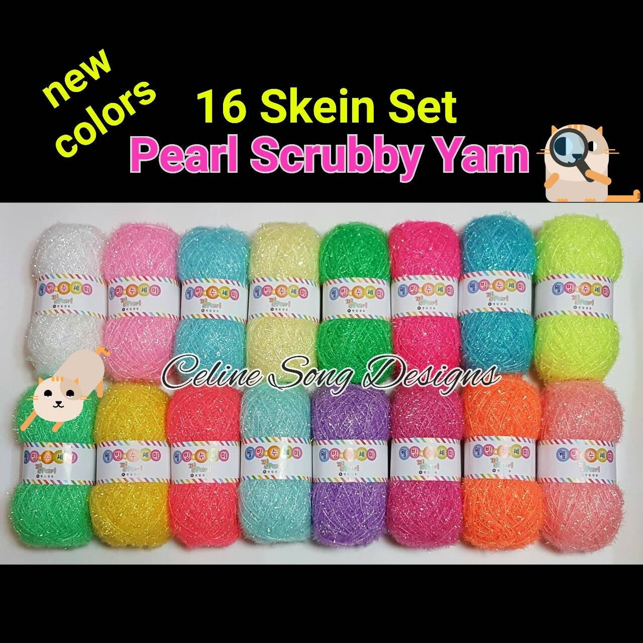 Scrubby Yarn Pearl Brand 16 Skein Scrubby Yarn Set Korean
