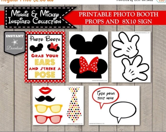 SALE INSTANT DOWNLOAD Girl and Boy Mouse Printable Photo Booth Props / Editable Text Bubbles / Girl & Boy Mouse Collection / Item #2114