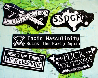 My favorite murder sticker pack - murderino, MFM, stay sexy don't get murdered, feminist punk serial killers, nasty woman, SSDGM, true crime