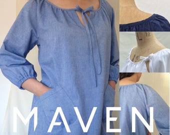 The Wendy Artisan Smock PDF sewing pattern, tunic pattern, womens sewing pattern, peasant top, sewing pattern, top pattern, pattern, PDF