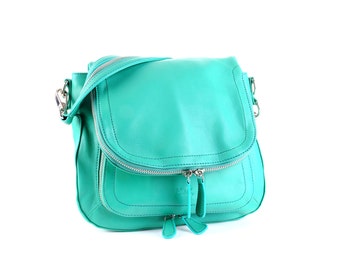 Leather Bag / Leather handbag / Leather Messenger / Leather Shoulder Bag / Green Leather Bag / Green Leather Handbag / Green Messenger