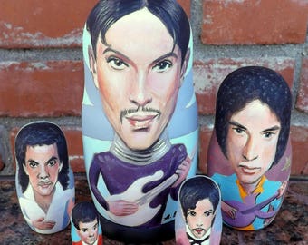 Prince on Russian Nesting Dolls. Rock. Pop.