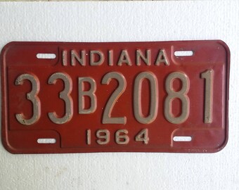 Vintage 1964 Indiana License Plate