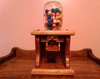 Wooden gumball/candy dispenser