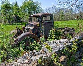 old rusty truck,old vehicle,Etsy find,photo card,trending,vehicle photography,unique card,truck chassis,rusty truck chassis,man cave art