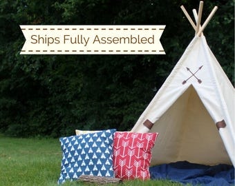 Friendship Teepee, READY TO SHIP, Can Include Window, Kids Tent, Play Tent, Fort, Playhouse, Teepee, Tee Pee Tent, Kids Teepee Tent