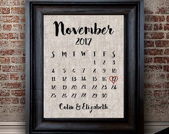 Cotton Anniversary Gift for Her | Anniversary Calendar | 2nd Anniversary Gift | Special Dates | Gift for Wife | Traditional Gifts