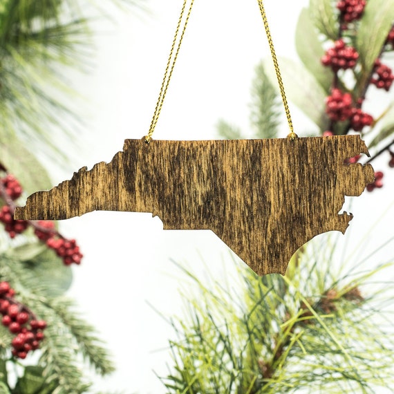 North Carolina Christmas Ornament Wooden North by LadyMaggies