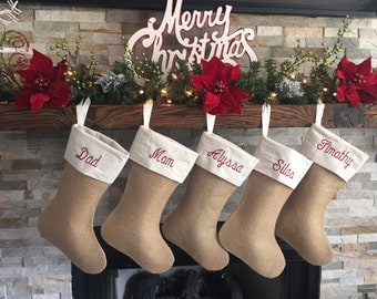 5 Regular/1 Pet Stocking- Family Christmas Stocking Set