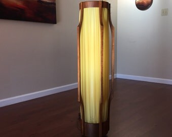 Mid Century Sculptura Walnut Modeline Danish Floor Lamp or Table Lamp