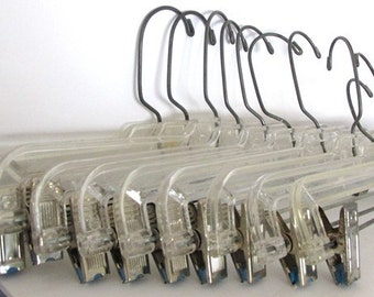 Vintage Clothing Hanger Organizer for Pants Skirts Slacks or other Items Needing Organized Lot of 10 with Strong Clips 14 in Length