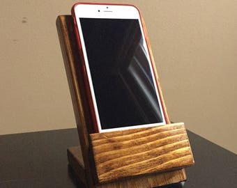 Wood phone stand | Etsy