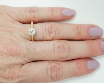 On Sale!!Diamond Engagement Ring 0.84 ct-Solitaire ring-14K Yellow Gold -Women Jewelry-Promise ring-Bridal Jewelry-Wedding&engagement