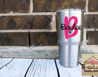 Yeti Decal Personalized-Tumbler Decal Personalized-Yeti Monogram-Yeti Decal-Glitter Decal-Yeti Cup Decal-Yeti Colster-Yeti Cooler-Yeti Decal