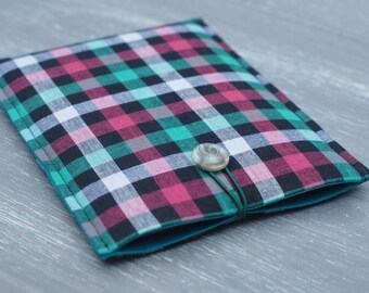 Padded iPad Mini Cover/ Kindle Paperwhite Case/ Samsung Tab S2 8"/ Kindle Paperwhite Sleeve/ Check Kindle Cover Case/ Checked Tartan Pattern