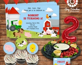 Editable-Printable On the Farm Party Kit
