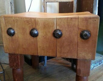 Vintage industrial maple butchers block
