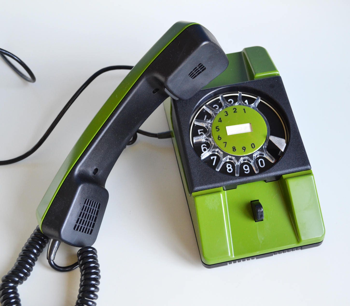 Wall Mount Phone Green Rotary Phone Never Used Vintage