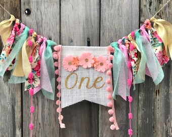 BOHO WILDFLOWER FLORAL First Birthday Highchair Banner Aztec Feathers Teepee Garland Dreamcatcher Boho Wild One Crown Backdrop Photo Prop