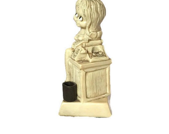 1972 Wallace and Russ Berries Sexy Secretary "I Love My Job - It's Work I Hate" Statue Figurine Toliet Flush,