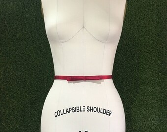 Thin Satin Bow Belt