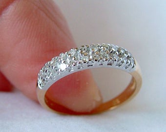 18k Pave Diamond Wedding Ring * Diamond Eternity Ring * Pave Diamond Ring * Diamond Stacking Ring * Diamond Anniversary Ring * Eternity Ring