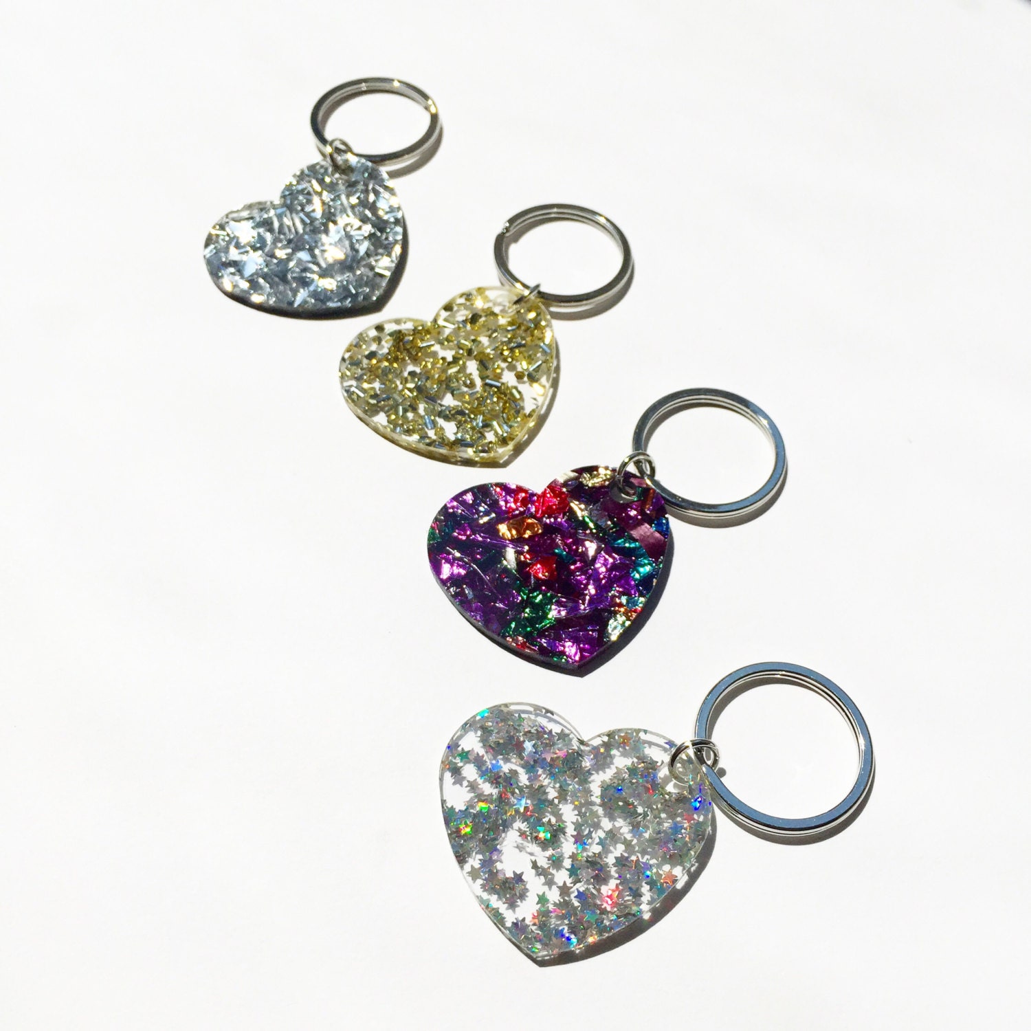 Large laser cut iridescent love heart acrylic keyring acrylic