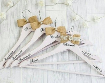 Bridal hanger, personalised wedding dress hanger, wedding hanger names, bride hanger, bridesmaid bridal party hangers, wedding photo props