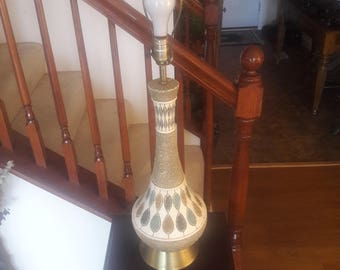 Vintage 1960's Art Deco / Atomic Danish Modern Ceramic Table Lamp