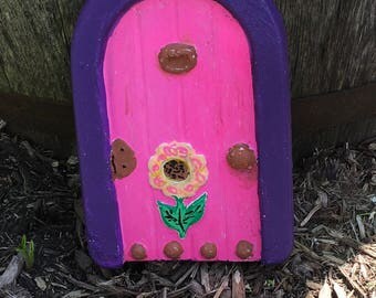 Fairy Garden Door - Concrete hand-painted - 9