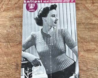 Vintage knitting Pattern - ladies jumper
