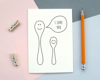 Big Spoon, Little Spoon I Love You Valentine's Day Card. Which spoon are you?