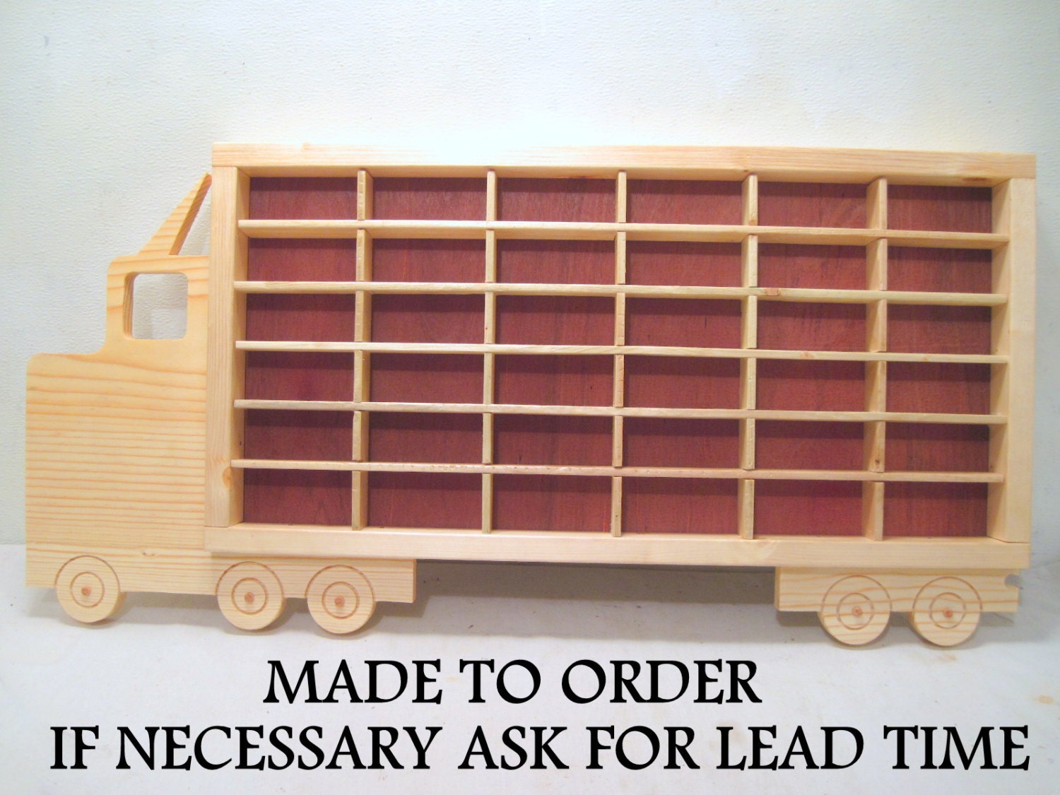 Hot Wheels Boys Wood Truck Display Case Toy Wall
