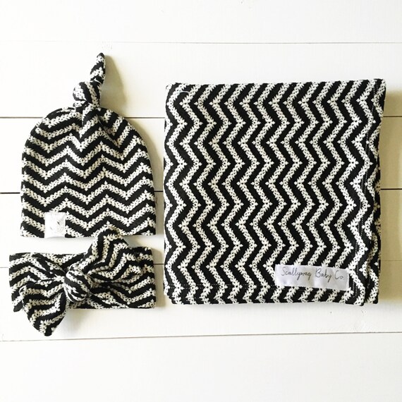 Chevron Black/White Baby Swaddle Blanket/SetChevron Baby