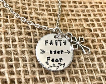 Faith over fear necklace