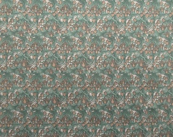 Green Art Nouveau Fabric - Beth Ann Bruske for David Textiles - 100% Cotton - 1 1/3 Yard Only