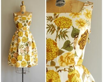 Hidden Garden dress • 1950s silk party dress