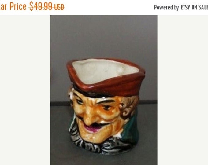 Storewide 25% Off SALE Antique Royal Dalton Porcelain Miniature Character Toby Jug Featuring Hand Painted Design and Stamped 'Occupied Japan